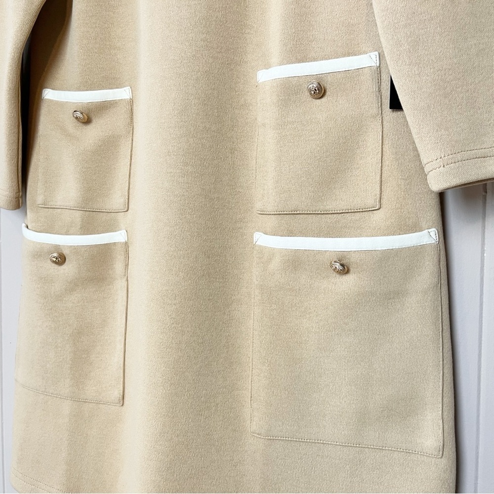 Tuckernuck NWT Croissant Francoise‎ Mod Mini Dress Large tan camel long sleeve - Picture 4 of 12
